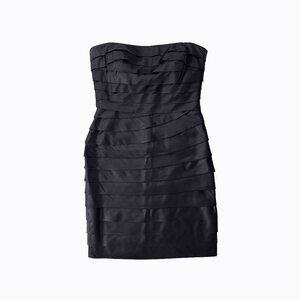 Ralph Lauren Strapless Black Dress 8 Bandage Sheath CBK 90s Minimalist Y2K Chic